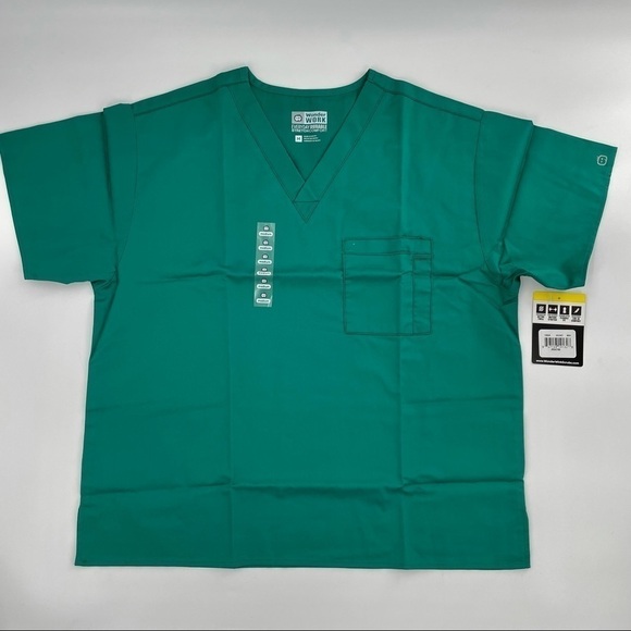 NWT Wonderwink Pro Scrub Top in Hunter Green Size M - Picture 2 of 8